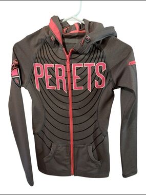 Joshua Perets Gray & Pink Full-Zip Hoodie Jacket